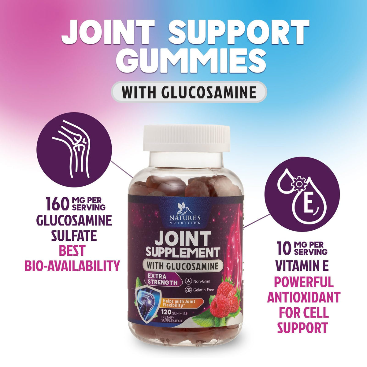 Gummies Nature's Nutrition sur une table, avec un arrière-plan naturel