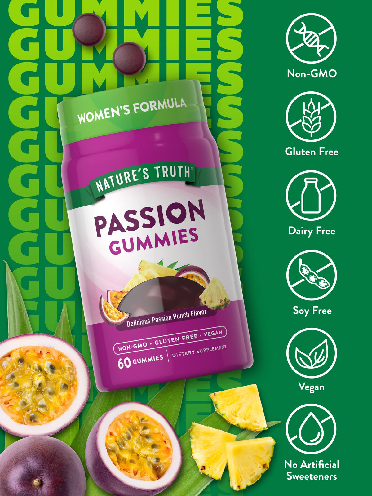 Gummies Nature's Truth Passion montrant leur texture