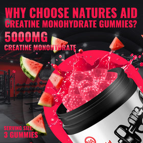 Gummies Natures Aid avec des informations nutritionnelles sur l'étiquette