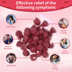 Gummies Natures Aid cerise avec une main tenant la bouteille