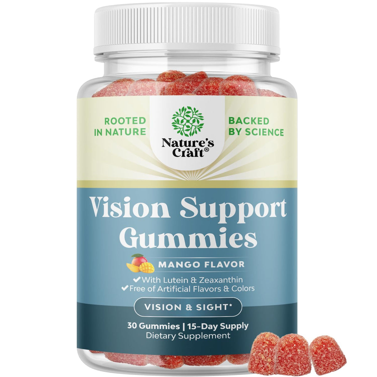 Gummies Natures Craft de luteine et zéaxanthine en boîte vue de face