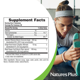 Gummies NaturesPlus Curcuma sur une table