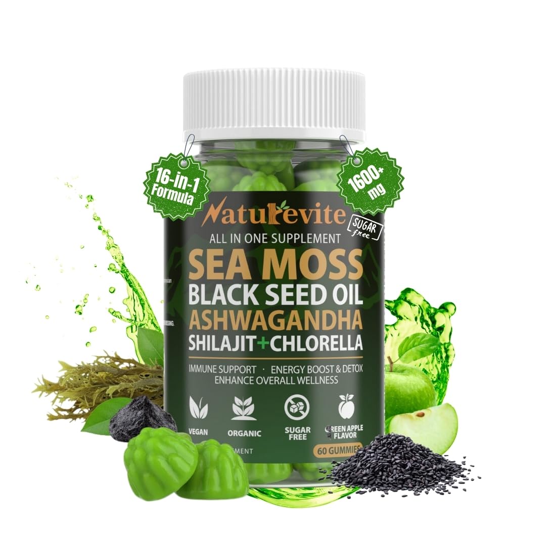 Gummies Naturevite 16-en-1 sur un fond en bois