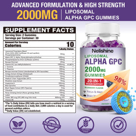 Gummies Nelishine Alpha GPC 2000mg avec myrtilles