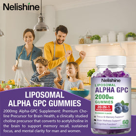 Gummies Nelishine Alpha GPC 2000mg vue de haut