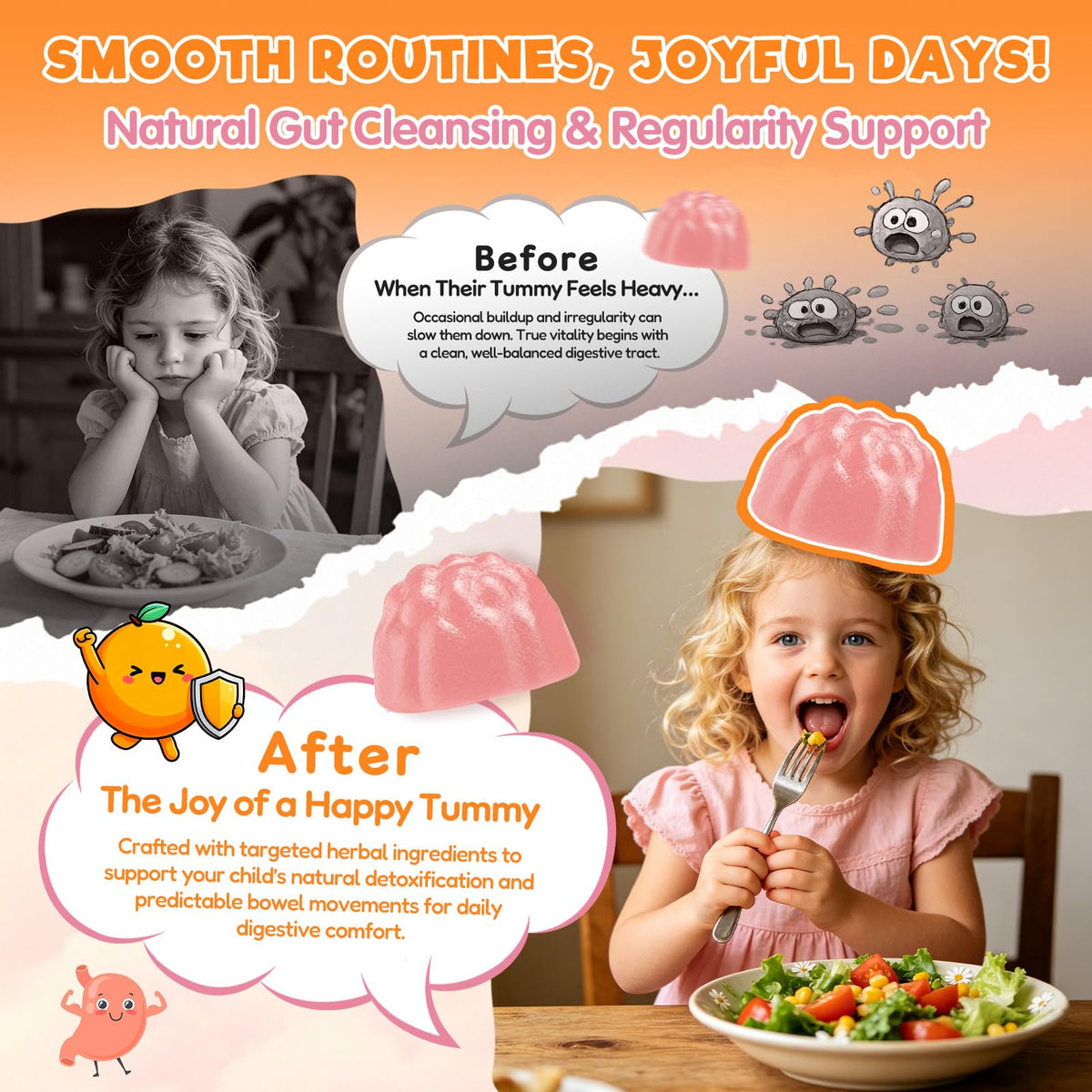 Gummies Nettoyage Intestinal Adeqauom avec étiquette détaillée