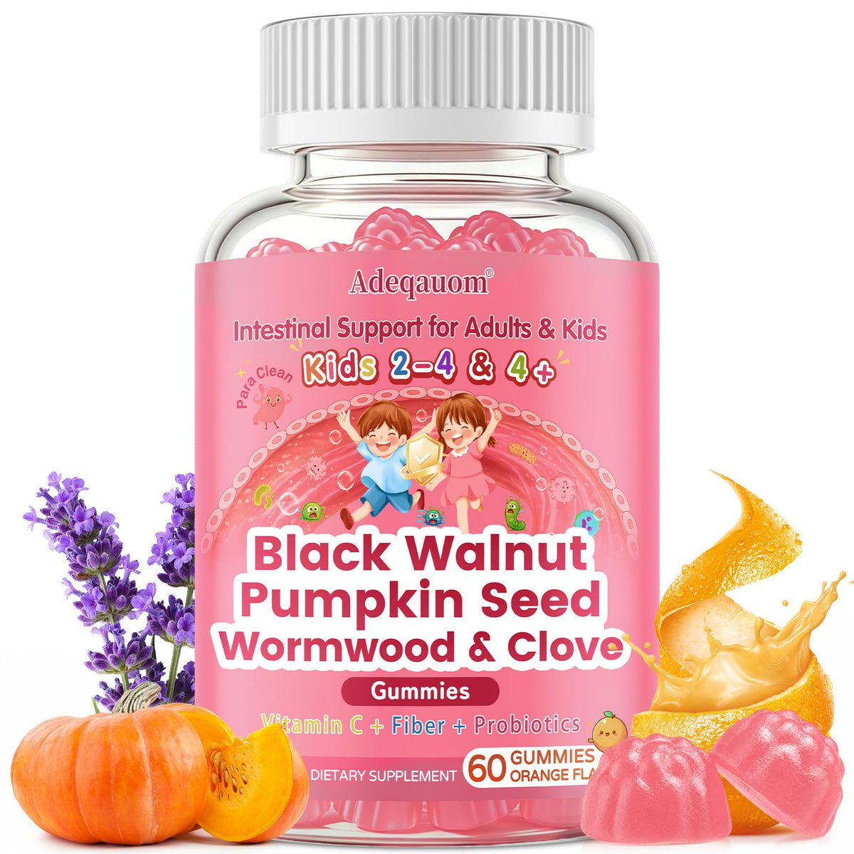 Gummies Nettoyage Intestinal Adeqauom pot de 60 comprimés