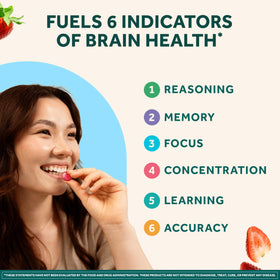 Gummies NEURIVA Fraise sur fond blanc avec emballage