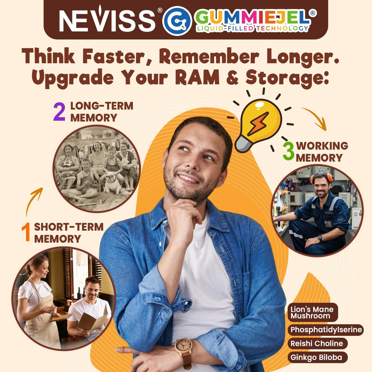 Gummies NEVISS à côté de livres d'études