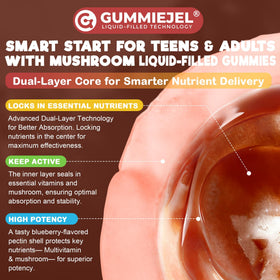 Gummies NEVISS avec une tasse de thé sur une table