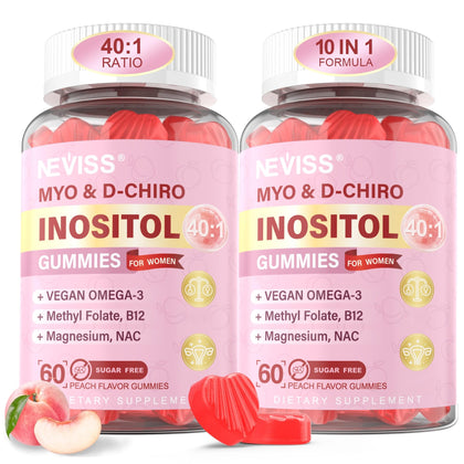 Gummies NEVISS Myo-Inositol & D-Chiro Inositol pot de 60 pièces