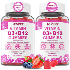 Gummies NEVISS Vitamin D3 Vegan 5000 IU et B12 1000 mcg vue avant