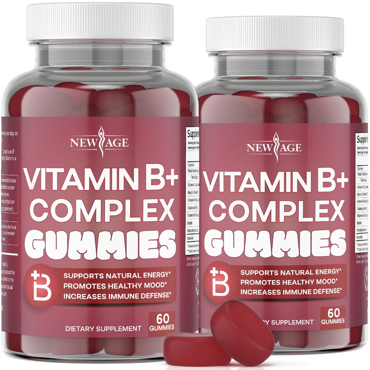 Gummies NEW AGE Vitamines B Complex en emballage, 120 unités