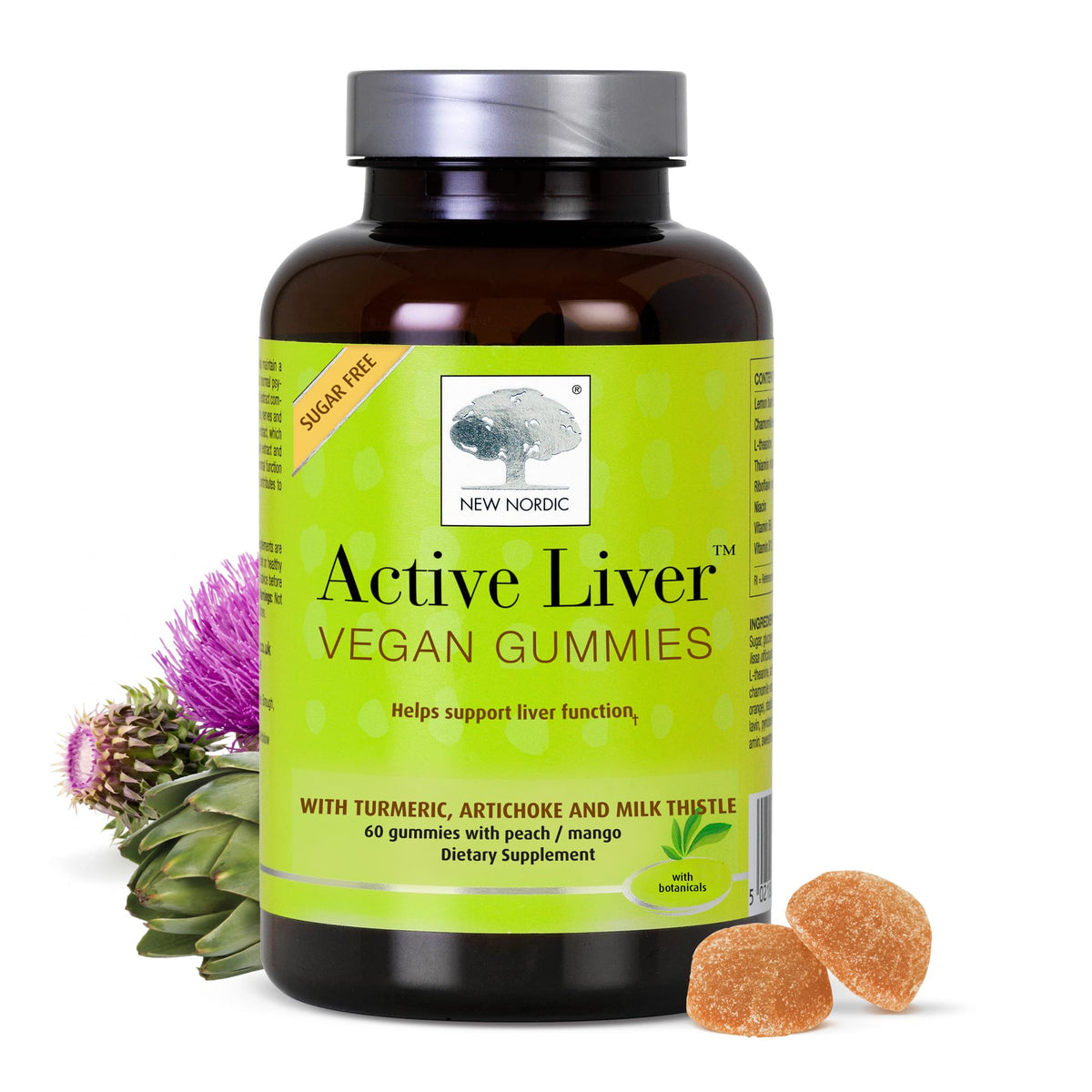 Gummies NEW NORDIC soutien hépatique vue de face avec emballage