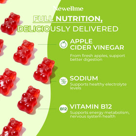 Gummies NEWELLME ACV avec Mère & B12 avec des fruits
