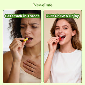 Gummies NEWELLME ACV avec Mère & B12 avec une cuillère