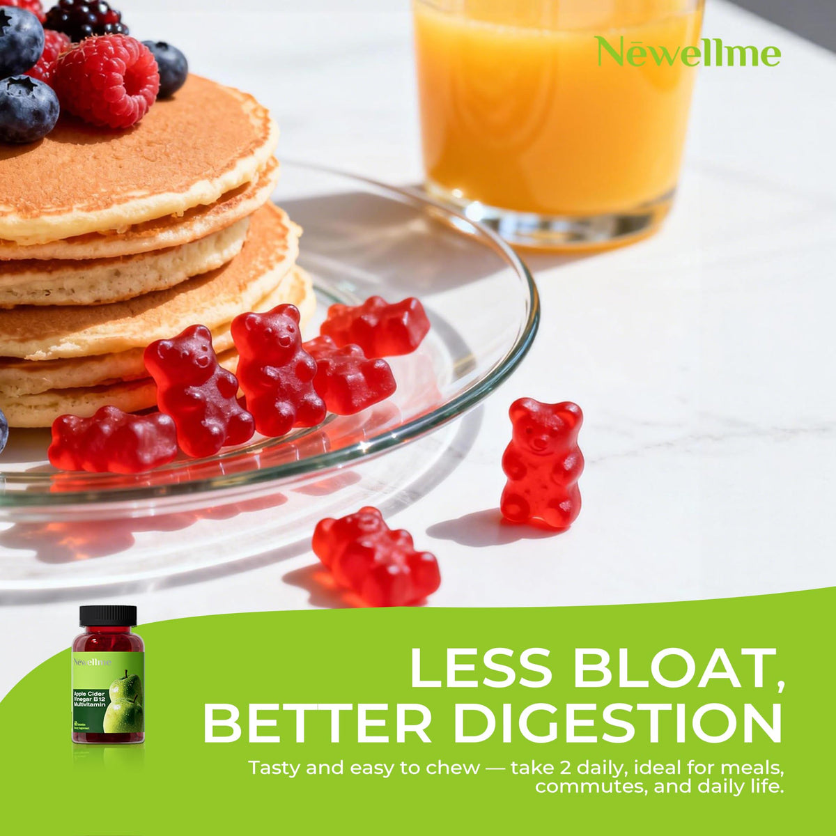 Gummies NEWELLME ACV avec Mère & B12 en portion