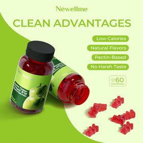 Gummies NEWELLME ACV avec Mère & B12 montrant la texture