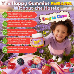 Gummies Nextdia au safran, à côté d'une tasse de lait
