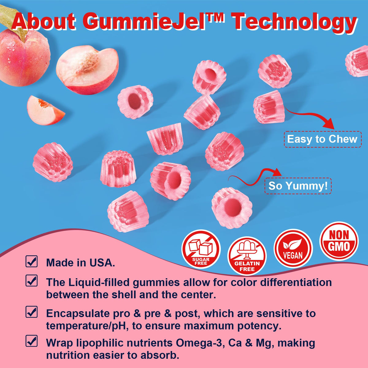 Gummies Nextdia avec un fond coloré et attrayant