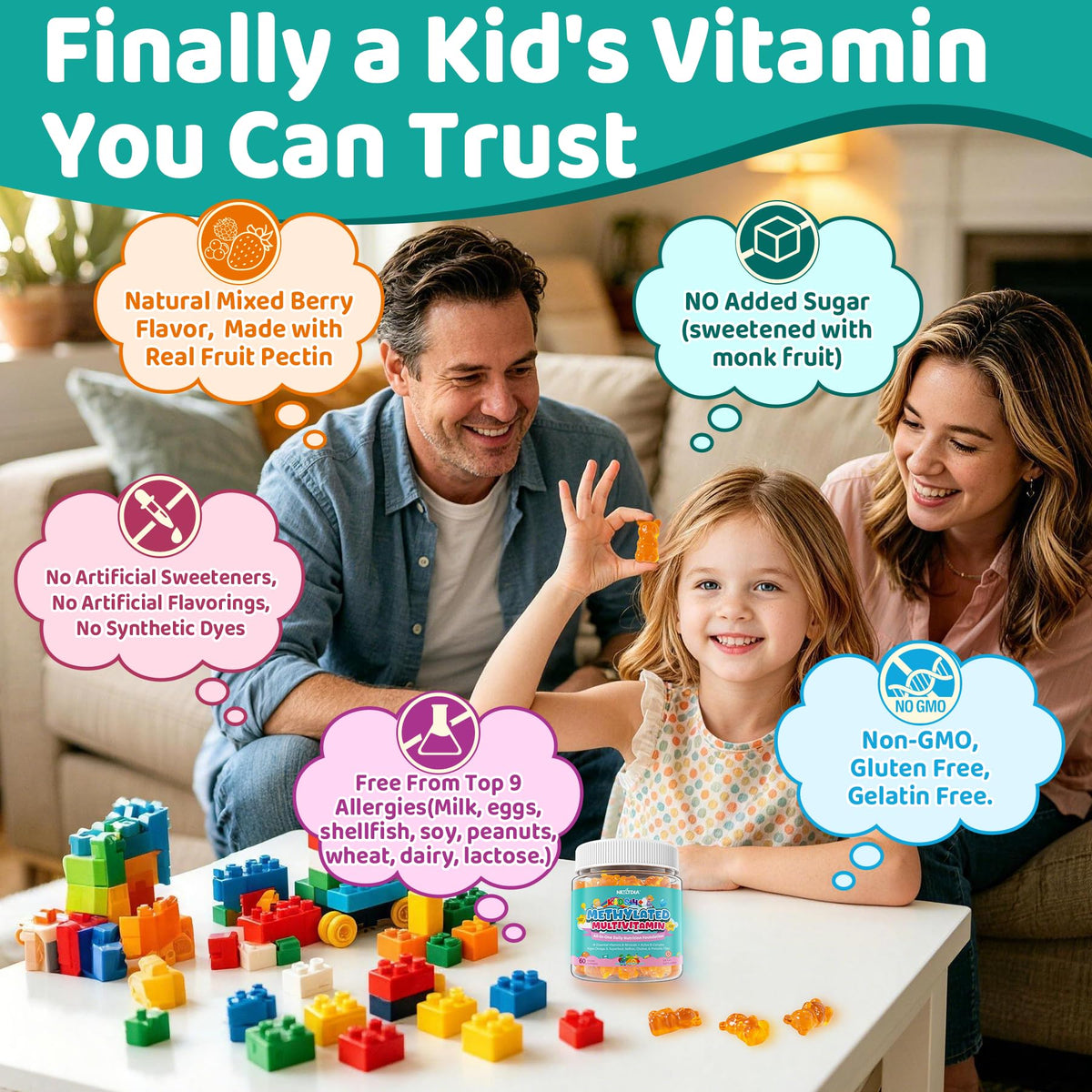 Gummies Nextdia avec un verre d'eau à côté