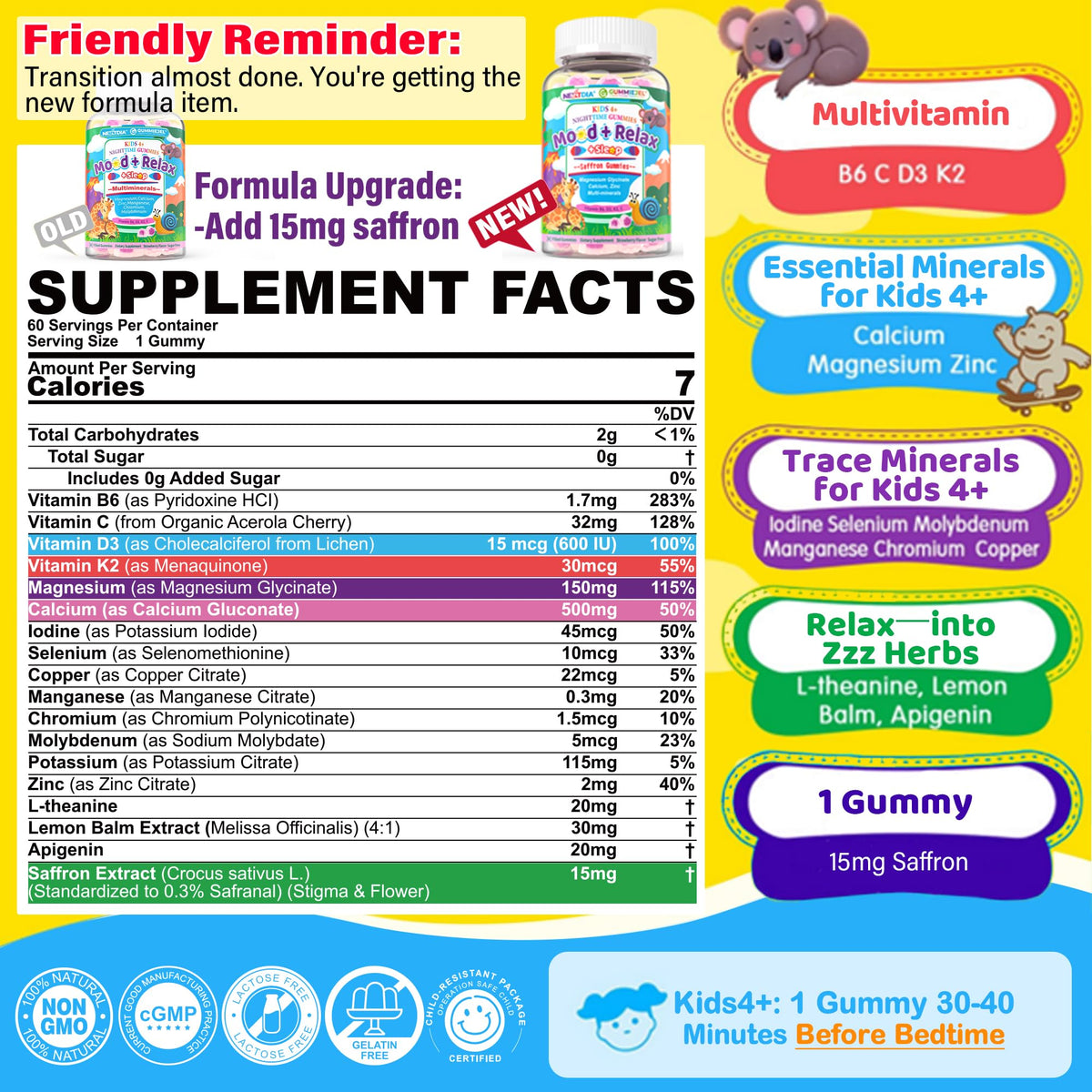 Gummies Nextdia en forme de petits ours, saveur fruitée
