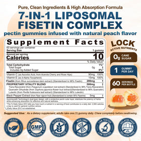 Gummies Nextdia Fisetin 200mg et Resveratrol 500mg vue de face