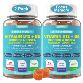 Gummies Nextdia Mémoire & Énergie L-Tyrosine B12 1000mcg vue avant