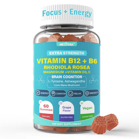 Gummies Nextdia Mémoire & Énergie L-Tyrosine B12 1000mcg vue avant