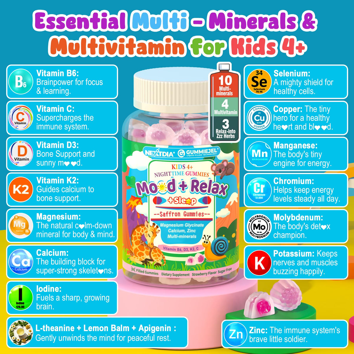 Gummies Nextdia sur une table, ambiance familiale