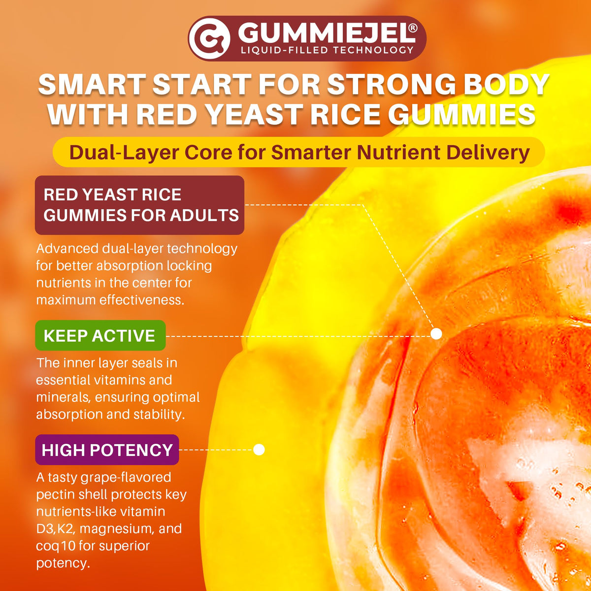 Gummies Nextdia, vue de côté avec label