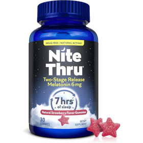 Gummies Nite Thru à la mélatonine 6mg, saveur fraise, vue de face