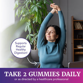 Gummies Nobi Nutrition Citrate de Magnésium avec des fruits en arrière-plan