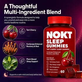 Gummies Nokt Sleep à l'extrait de cerise acide, présentation des gummies