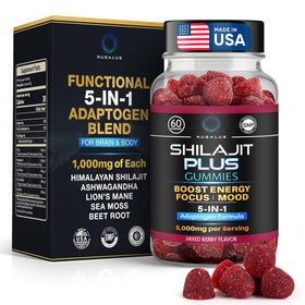 Gummies Nusalus Shilajit Plus 5-en-1 en boîte, 60 pièces