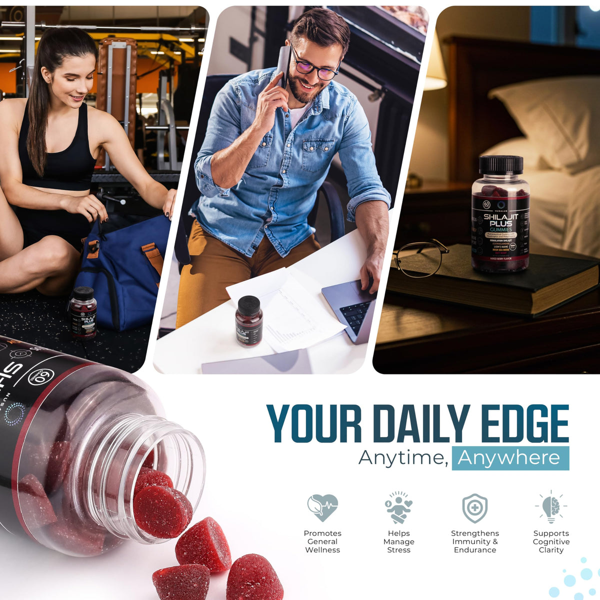 Gummies Nusalus Shilajit Plus 5-en-1, ingrédients sur l'étiquette