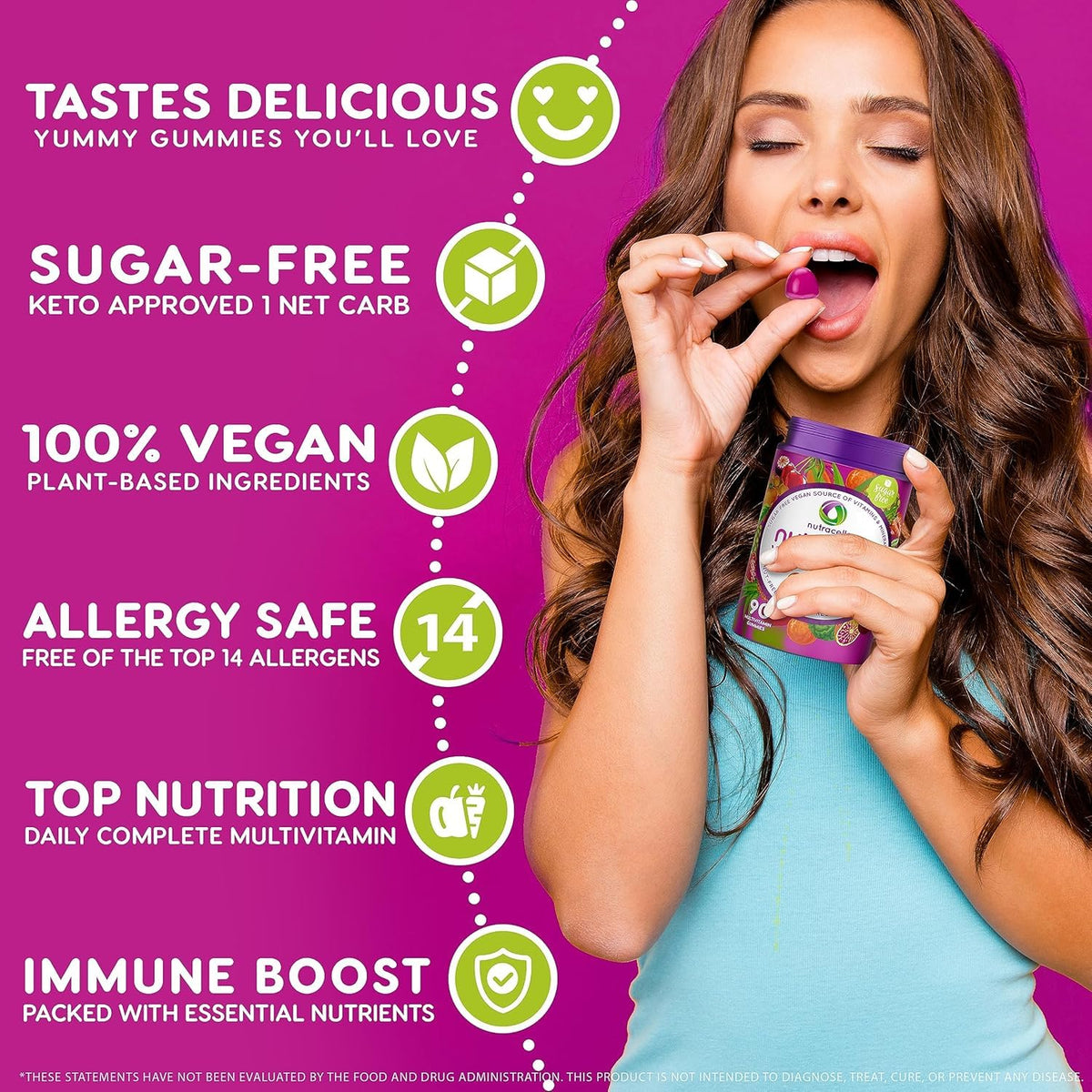 Gummies Nutracelle sur une surface en bois