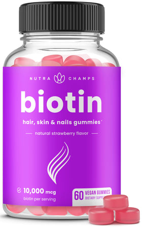 Gummies NutraChamps Biotine 10 000 mcg vue de face