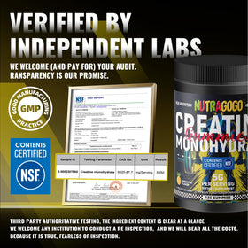 Gummies NUTRAGOGO créatine monohydrate sur fond blanc
