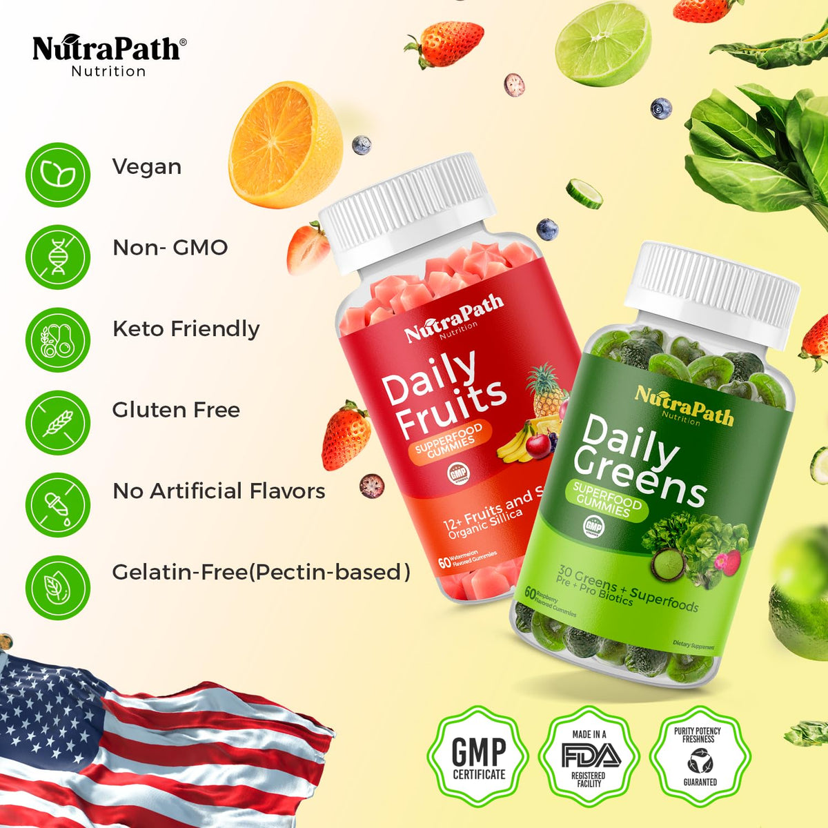 Gummies NutraPath en gros plan montrant la texture