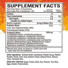 Gummies NutraPep prébiotiques et probiotiques sur une table en bois