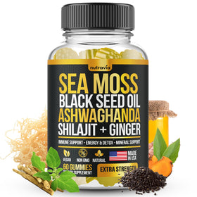 Gummies Nutravia au mousse de mer et huile de graines noires - vue de face