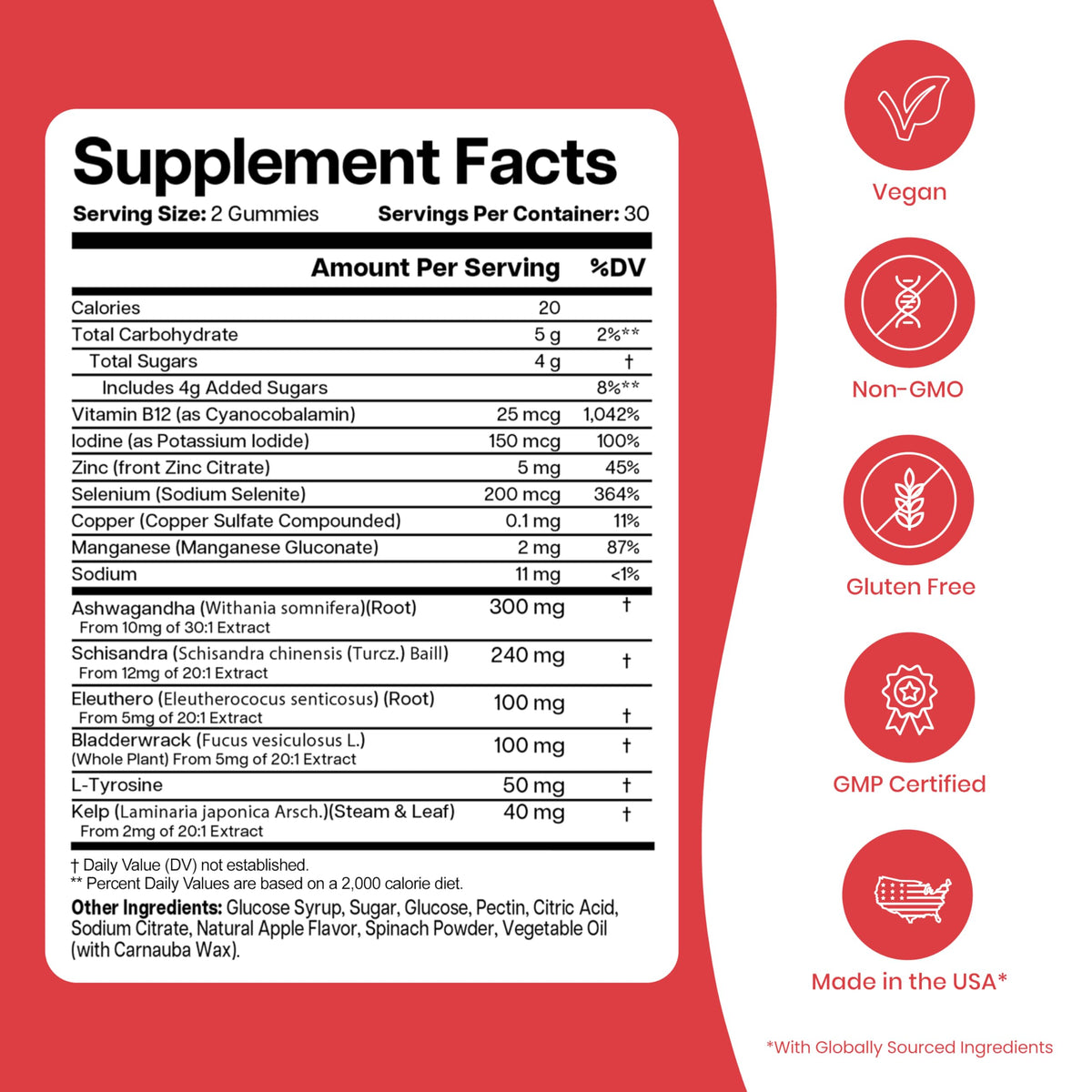 Gummies Nutriana de soutien thyroïdien sur une table en bois