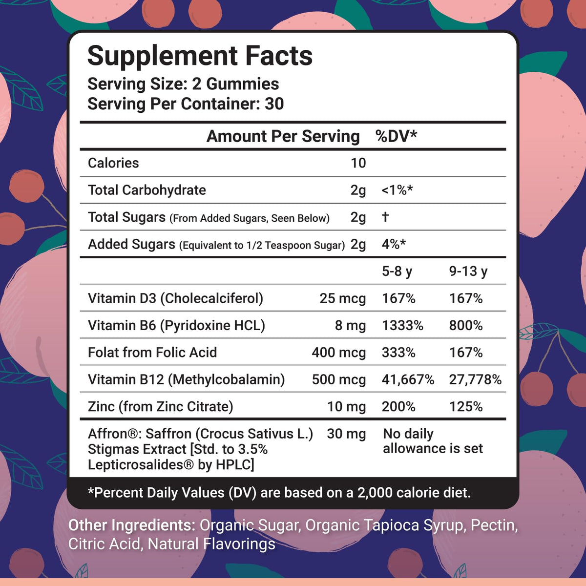 Gummies NutriMagic Cérébrales saveur pêche, vue de côté