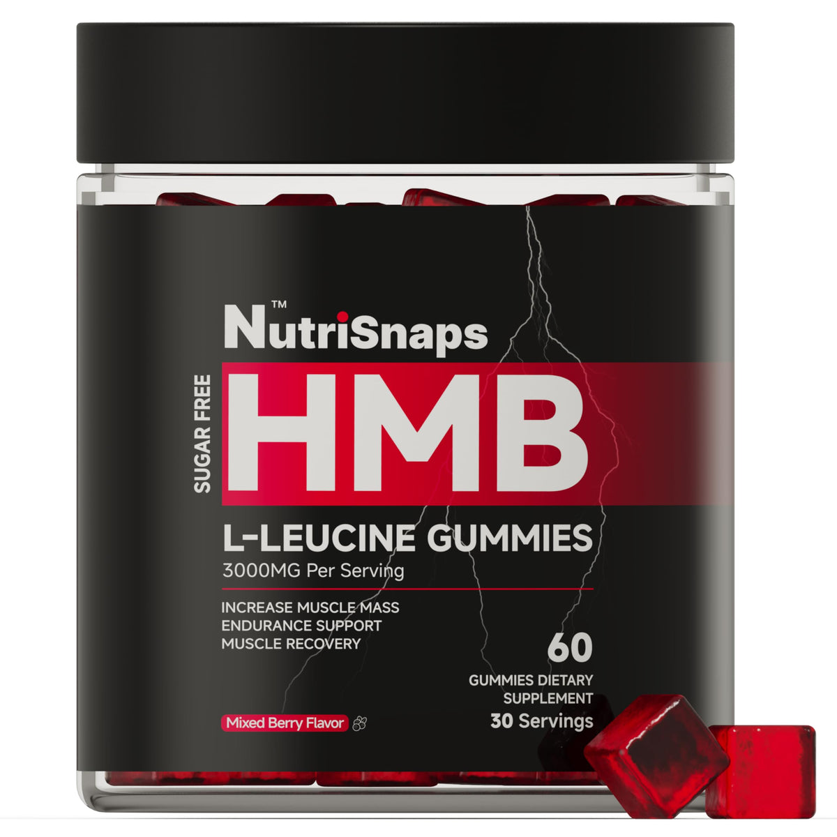 Gummies Nutrisnaps HMB et Leucine 3000mg en pot
