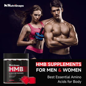 Gummies Nutrisnaps HMB et Leucine à côté d'autres compléments