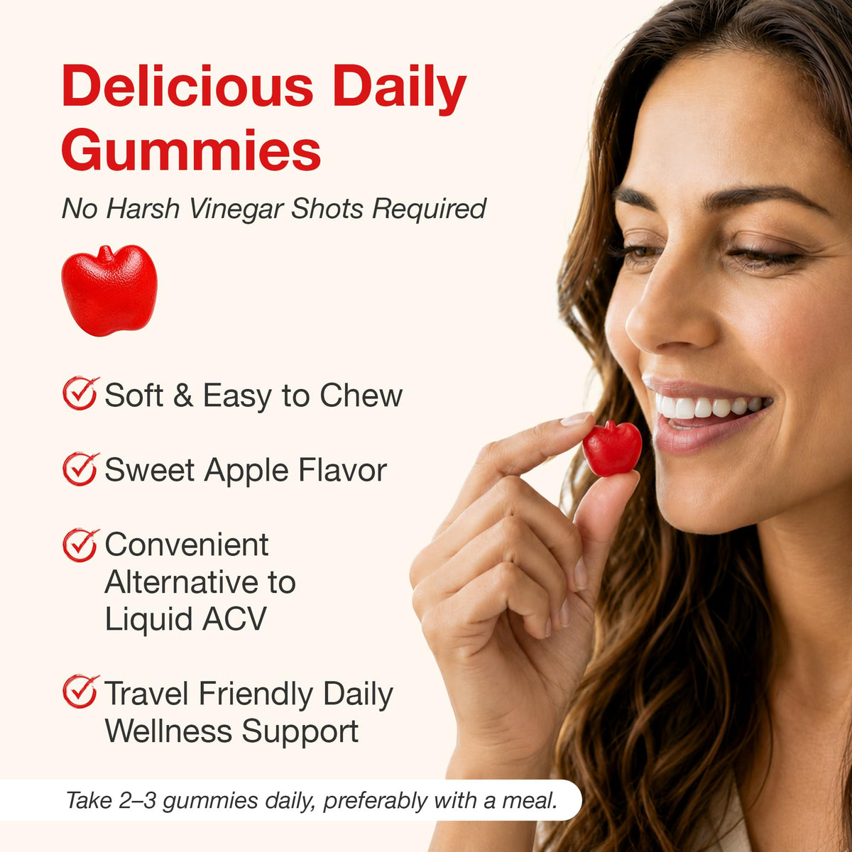 Gummies NUU3 au vinaigre de cidre de pomme, prise en main