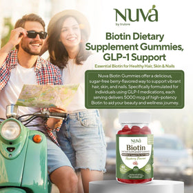 Gummies NuVa Biotine 5000 mcg avec saveur naturelle de framboise