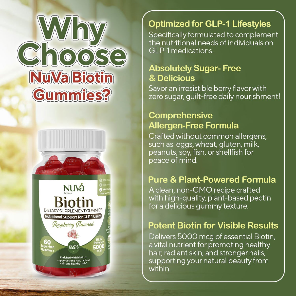 Gummies NuVa Biotine 5000 mcg, prise en main