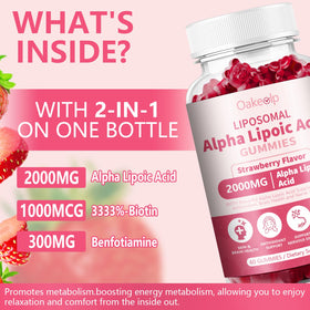 Gummies Oakevlp Acide Alpha Lipoïque 2000mg avec fraises